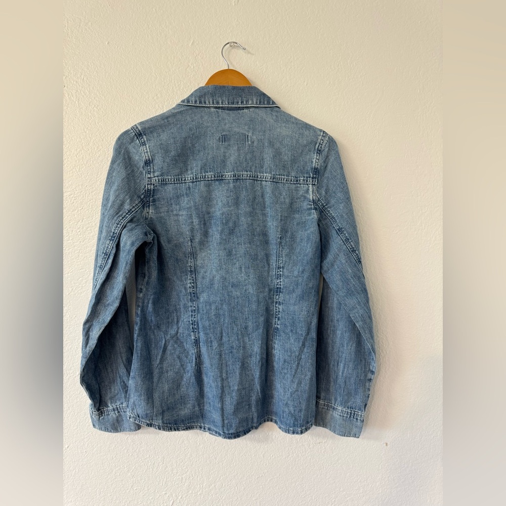 Universal Thread Blue Denim Button Down, Size 8, … - image 5